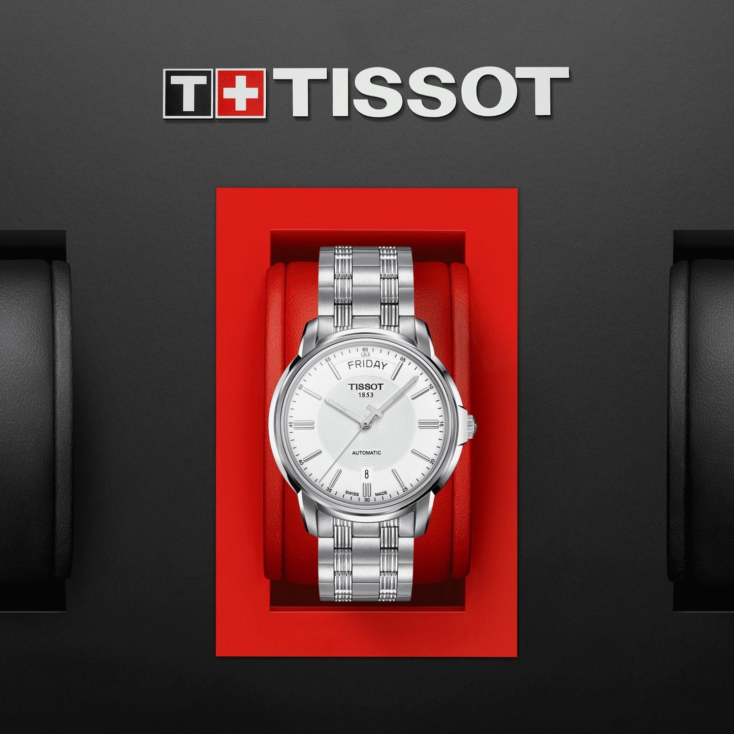 Tissot Automatics IIi Day Date (Stainless Steel, Grey) Indexes