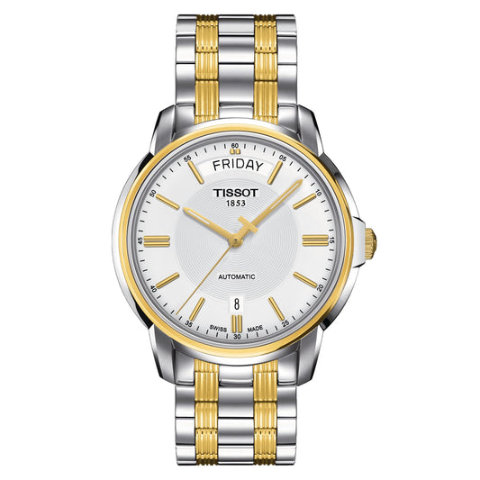 Tissot Automatics IIi Day Date (Stainless Steel, Grey/Yellow Gold 1N14) Indexes