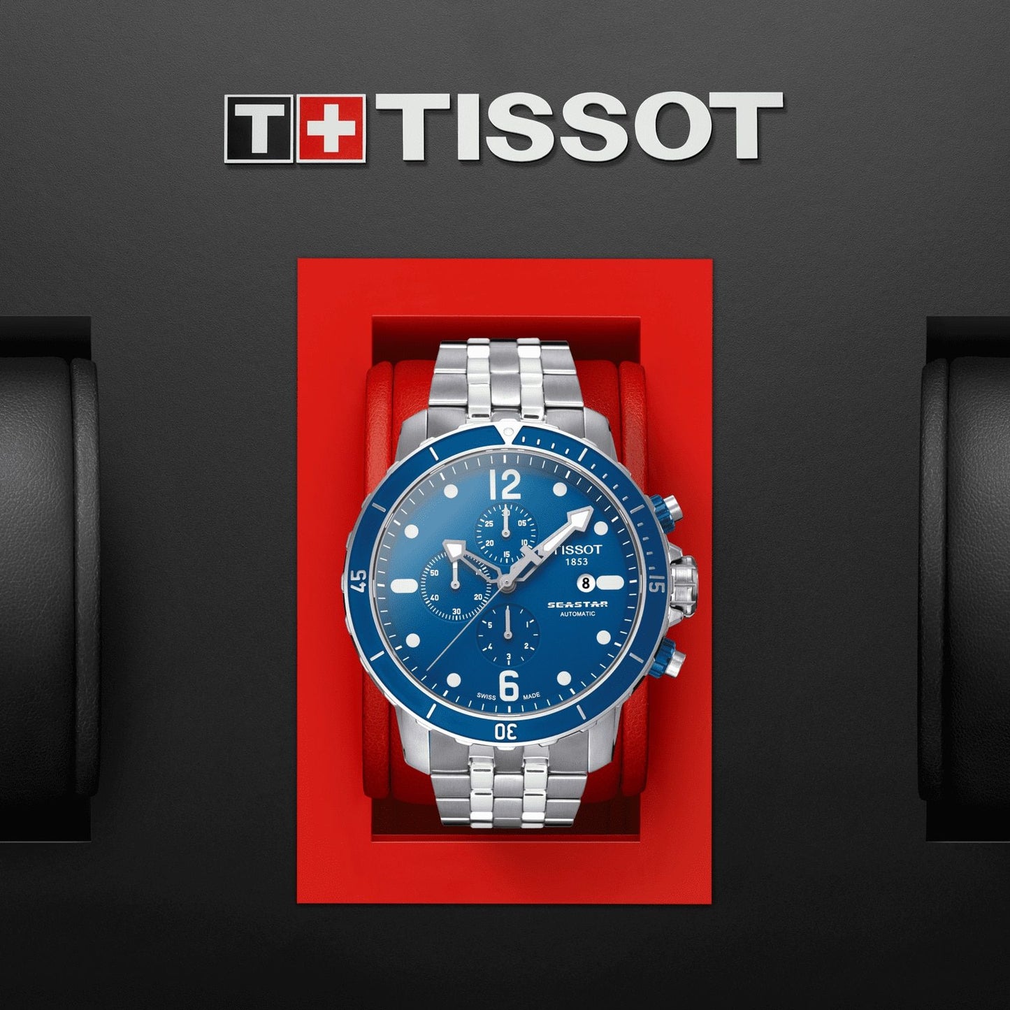 Tissot Seastar 1000 Automatic Chronograph (Stainless Steel, Grey) Arabic And Indexes