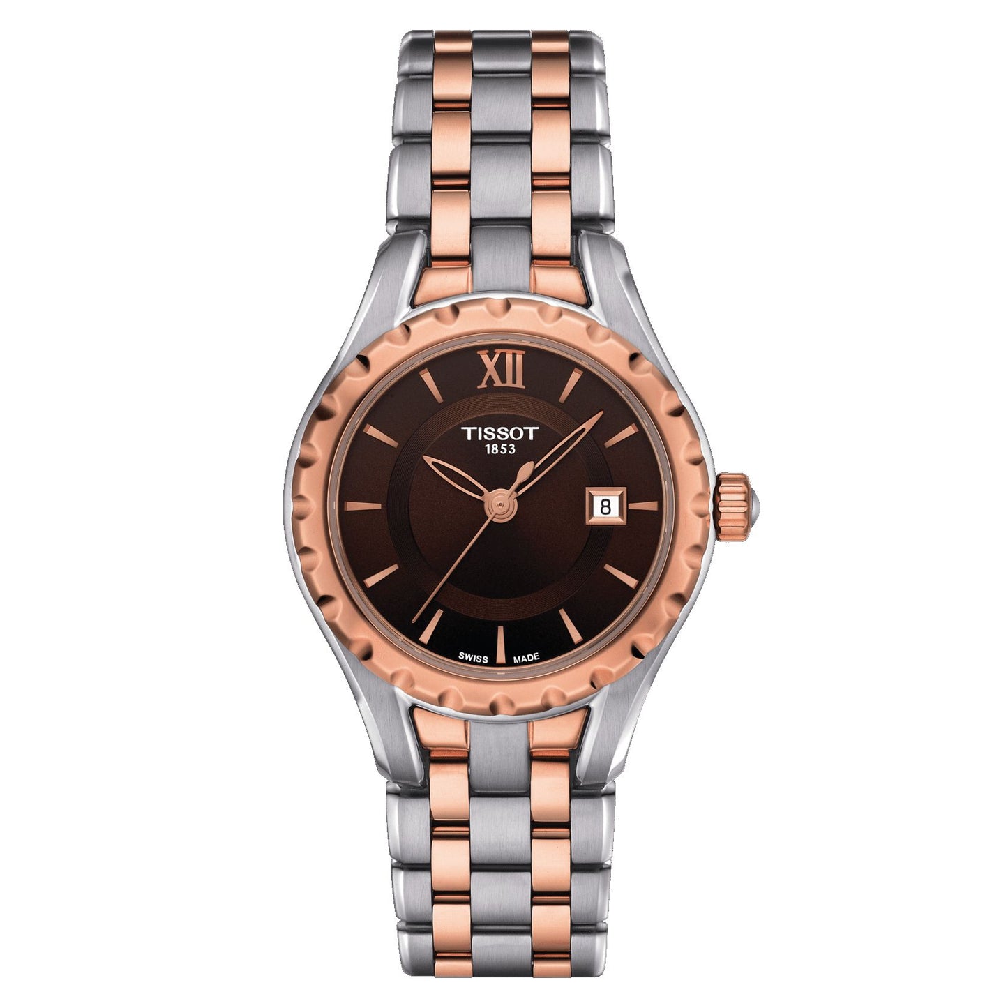 Tissot Lady Small Lady (Stainless Steel, Grey/Rose Gold 5N) Roman And Indexes