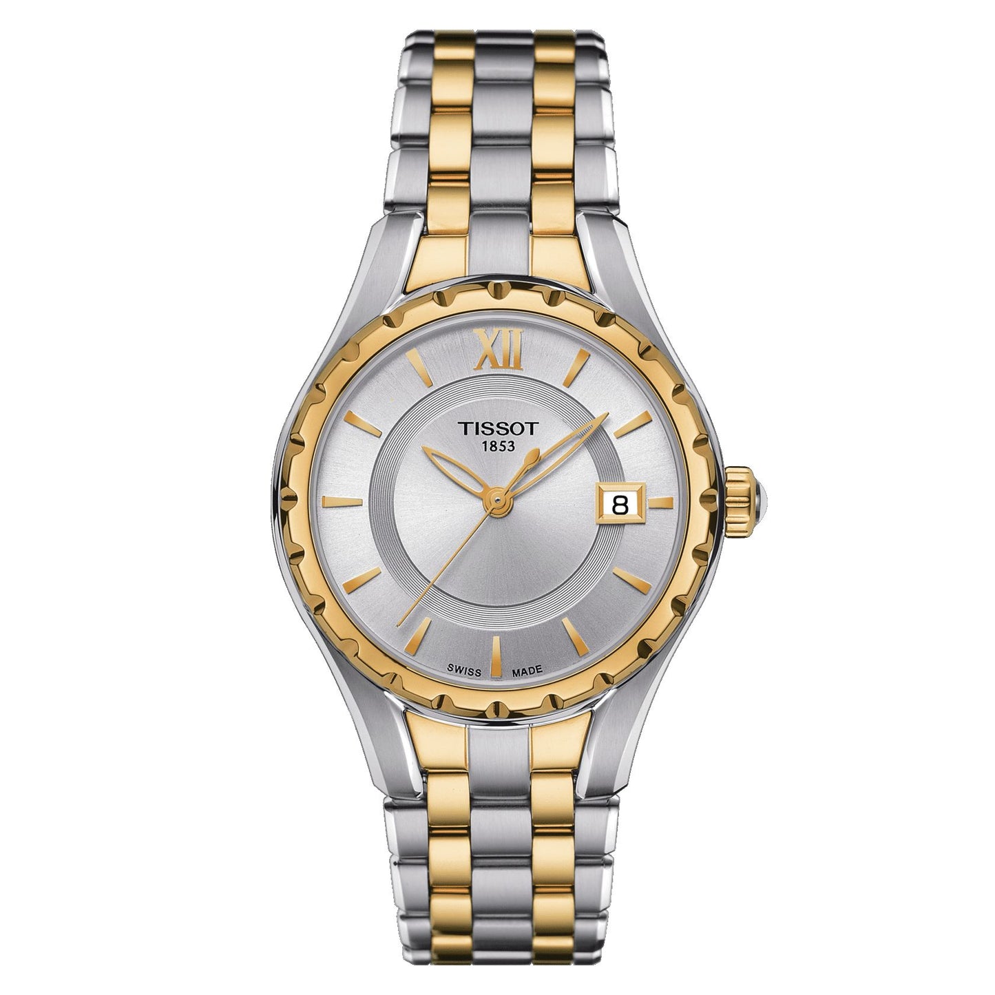 Tissot Lady (Stainless Steel, Grey/Yellow Gold 1N14) Roman And Indexes