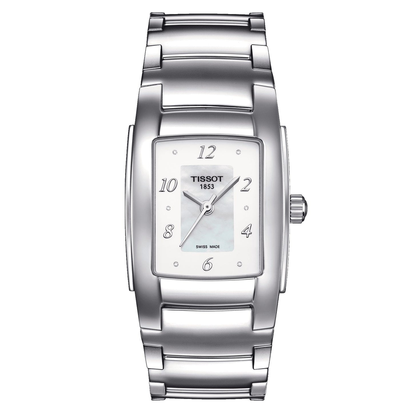 Tissot T10 (Stainless Steel, Grey) Arabic And Diamonds
