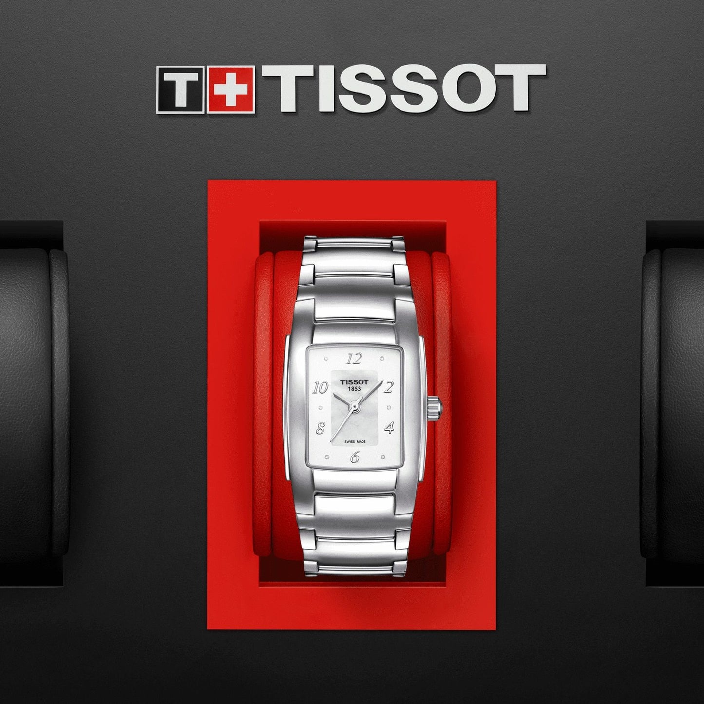 Tissot T10 (Stainless Steel, Grey) Arabic And Diamonds