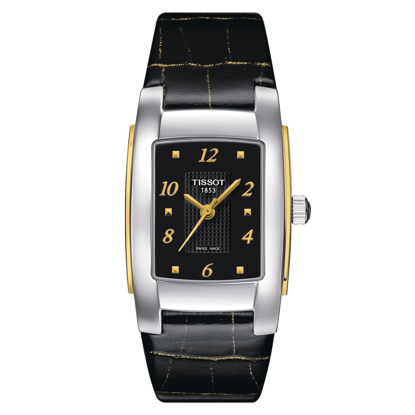 Tissot T10 (Leather, Black/Golded) Arabic And Indexes
