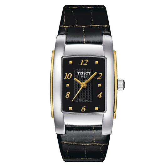 Tissot T10 (Leather, Black/Golded) Arabic And Indexes