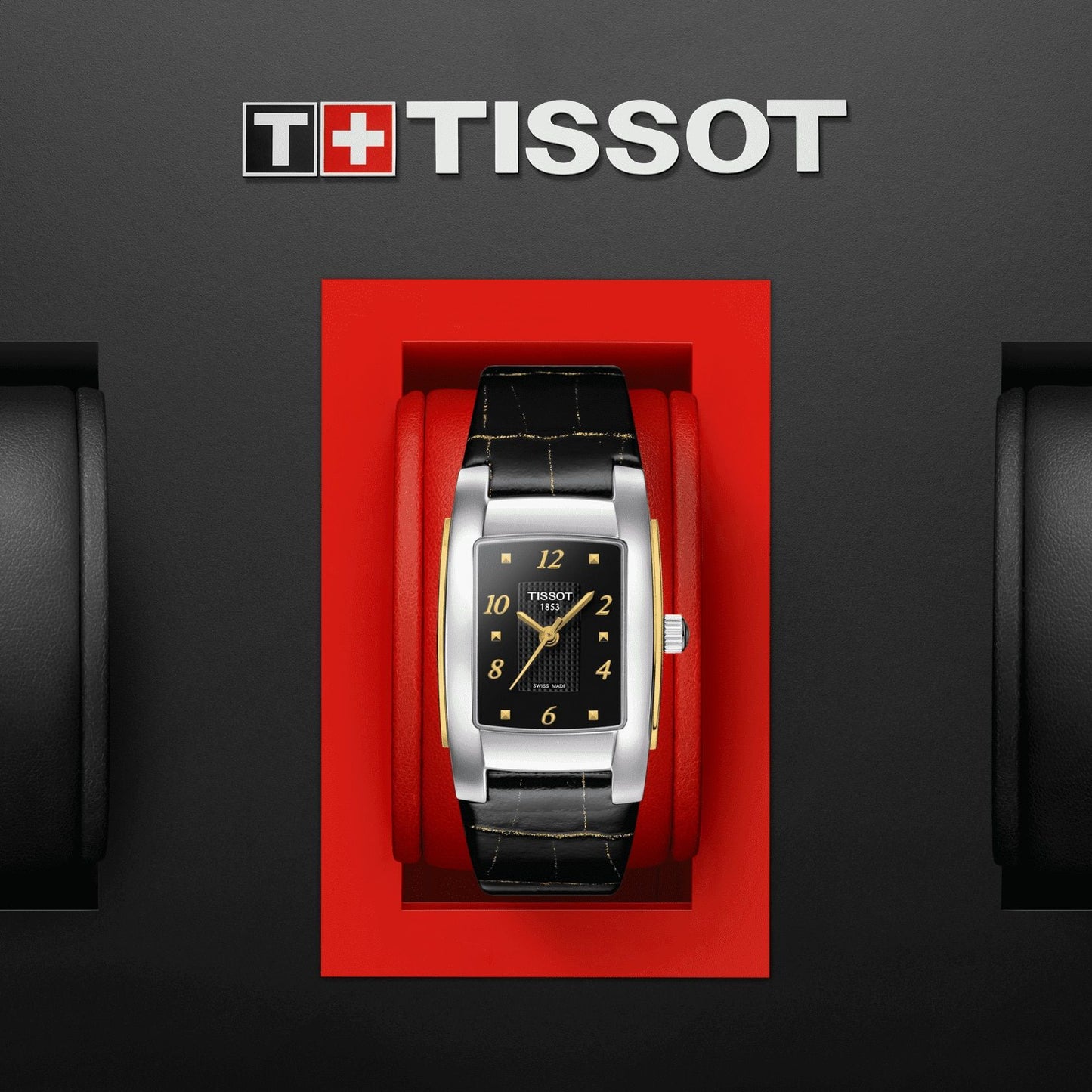 Tissot T10 (Leather, Black/Golded) Arabic And Indexes