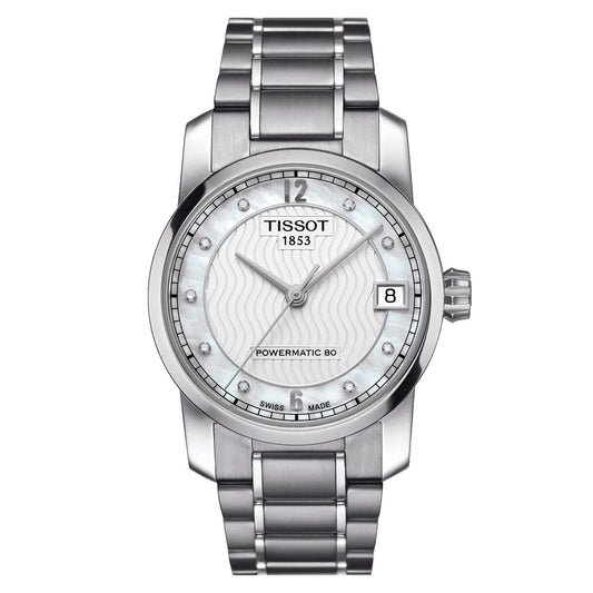 Tissot Titanium Powermatic 80 Lady (Titanium, Grey) Arabic And Diamonds