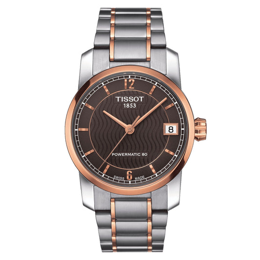 Tissot Titanium Powermatic 80 Lady (Titanium, Grey/Rose Gold 5N) Arabic And Indexes
