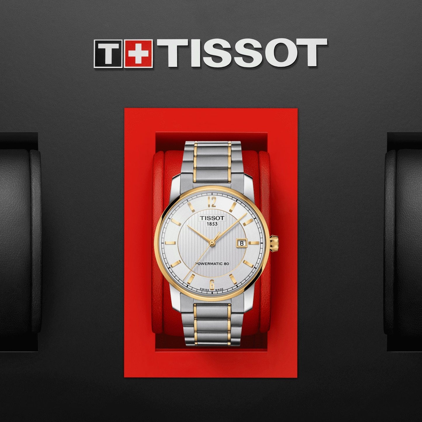 Tissot Titanium Powermatic 80 (Titanium, Grey/Yellow Gold 1N14) Arabic And Indexes