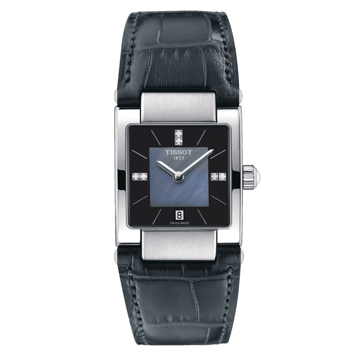 Tissot T02 (Leather, Grey) Indexes And Diamonds