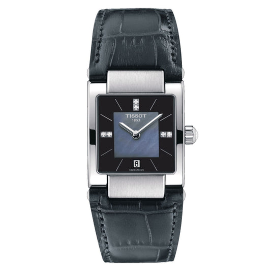 Tissot T02 (Leather, Grey) Indexes And Diamonds