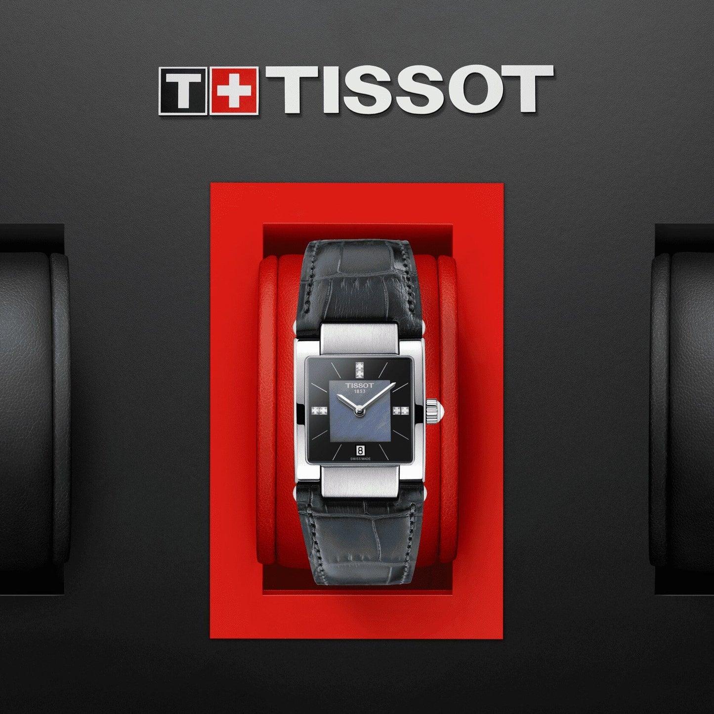 Tissot T02 (Leather, Grey) Indexes And Diamonds