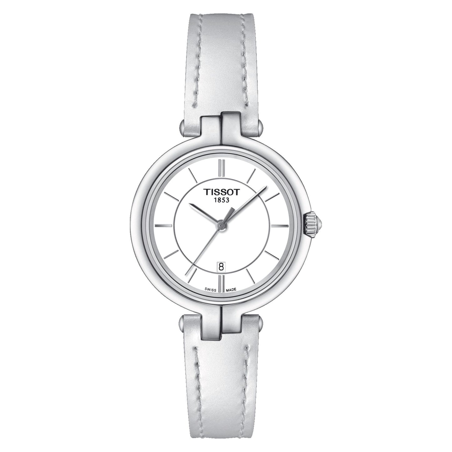 Tissot Flamingo (Leather, White) Indexes