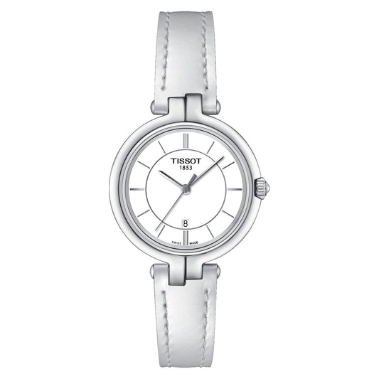 Tissot Flamingo (Leather, White) Indexes
