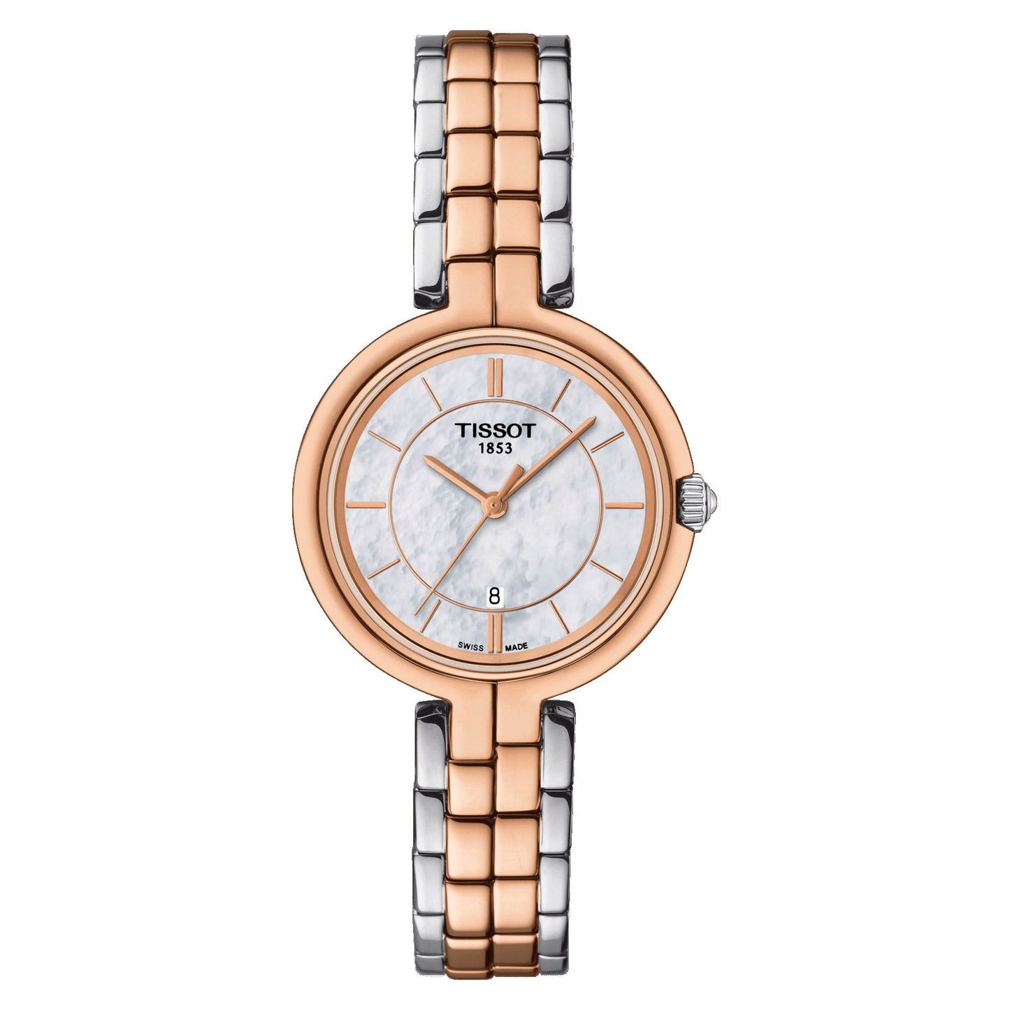 Tissot Flamingo (Stainless Steel, Grey/Rose Gold 5N) Indexes