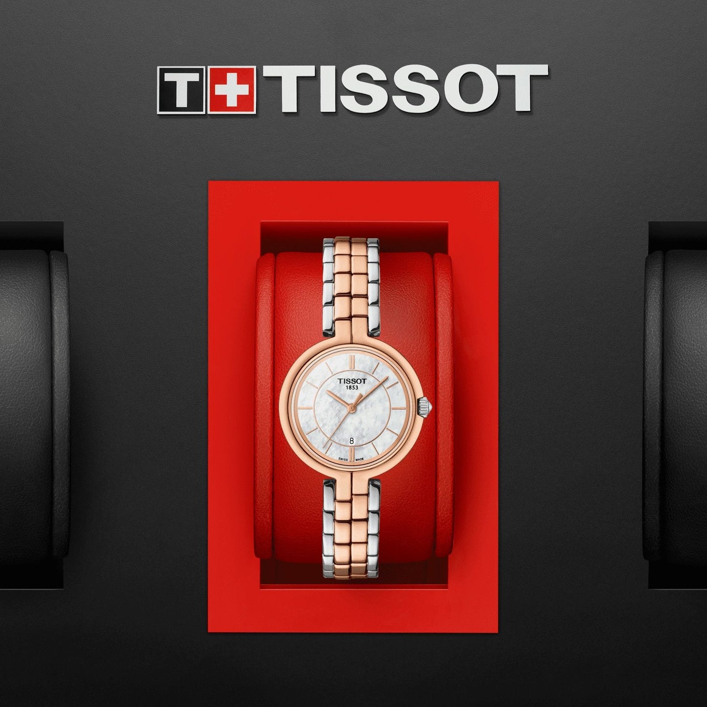 Tissot Flamingo (Stainless Steel, Grey/Rose Gold 5N) Indexes