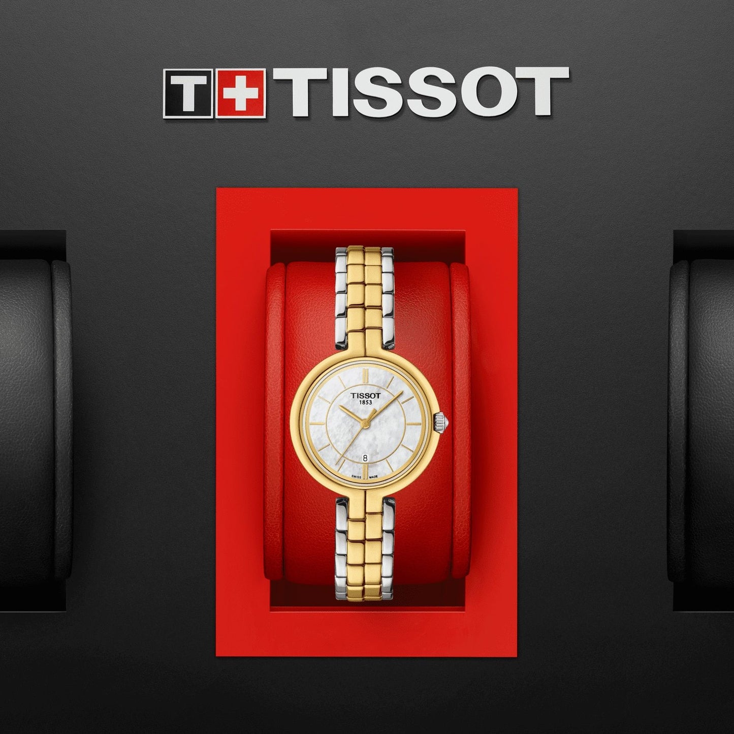 Tissot Flamingo (Stainless Steel, Grey/Yellow Gold 1N14) Indexes