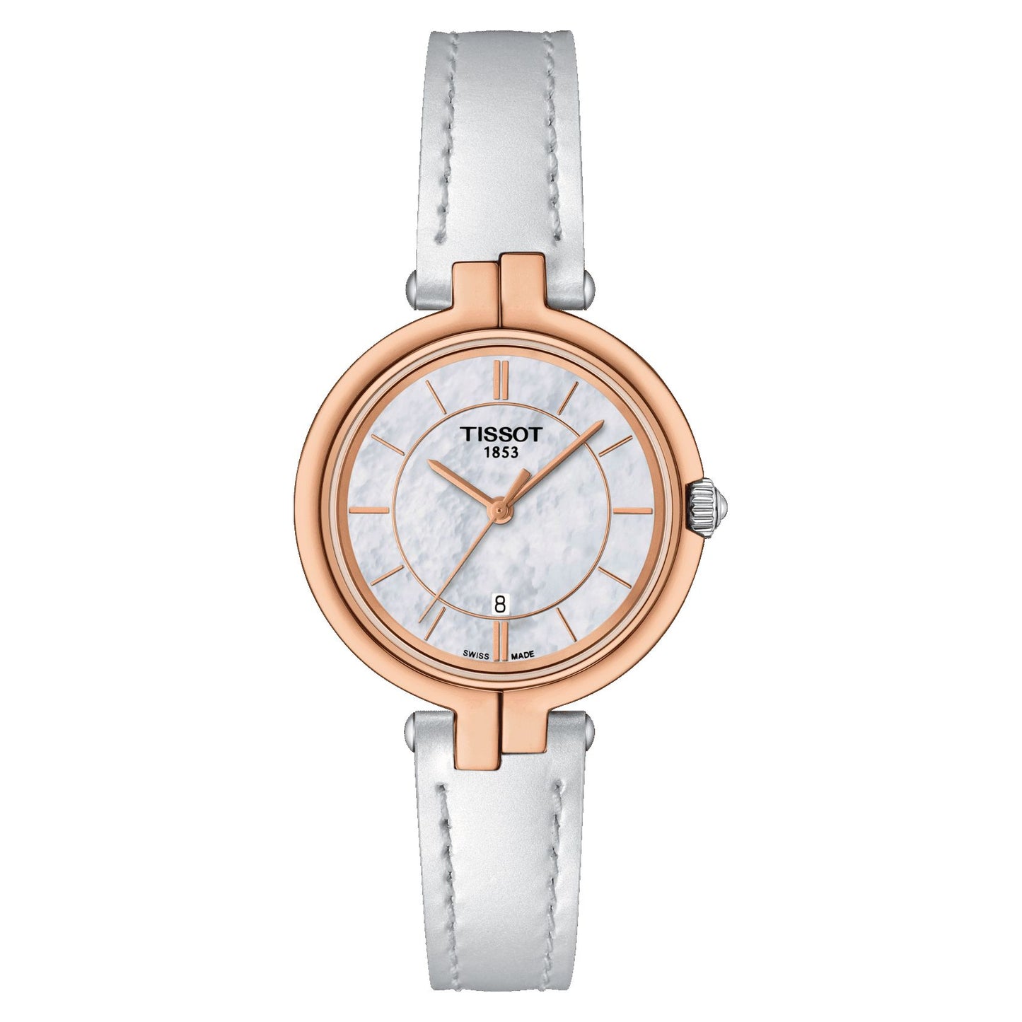 Tissot Flamingo (Leather, White) Indexes