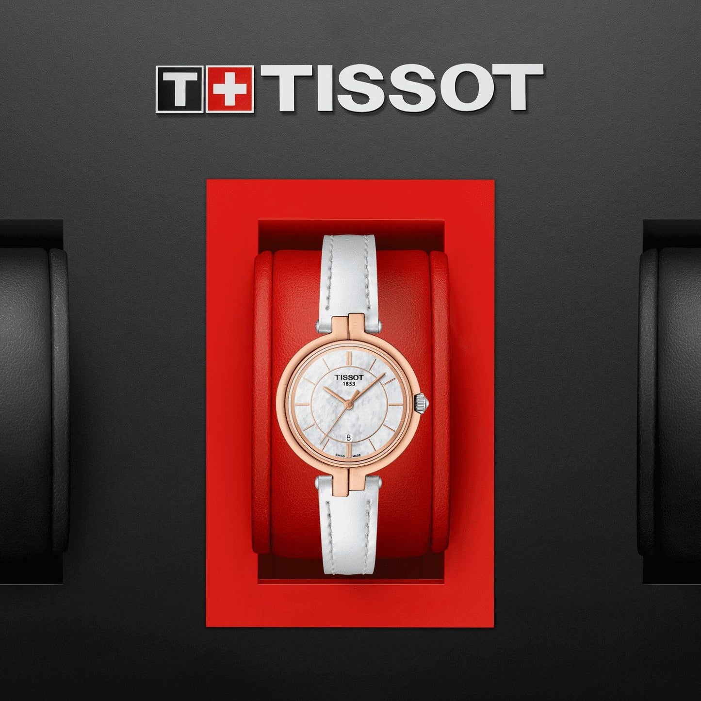 Tissot Flamingo (Leather, White) Indexes