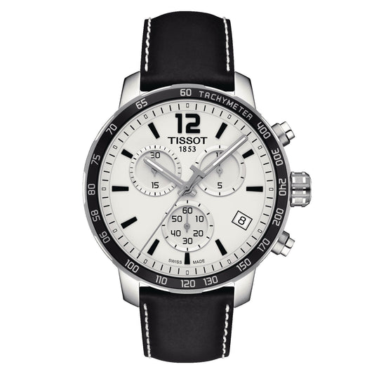 Tissot Quickster Chronograph (Leather, Black) Arabic And Indexes