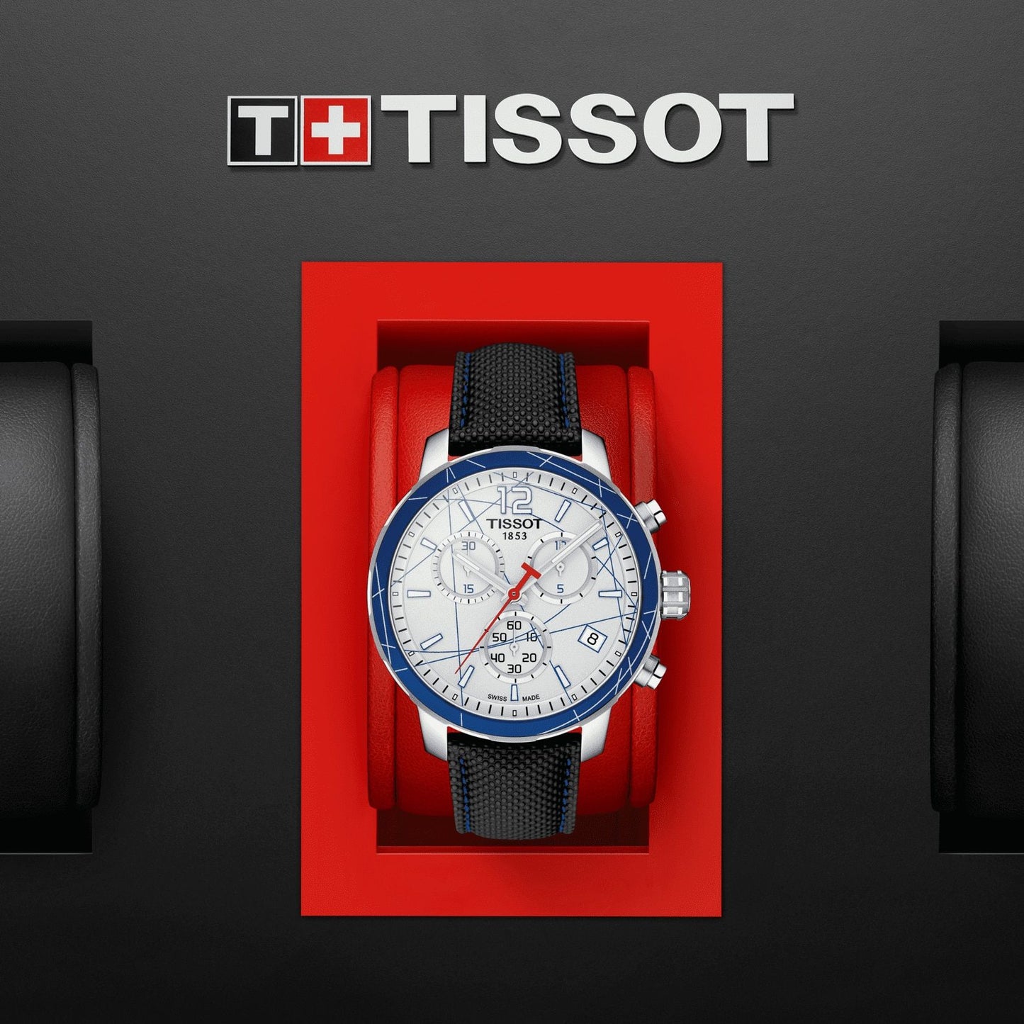 Tissot Quickster Hockey Sur Glace (Synthetic, Grey) Arabic And Indexes