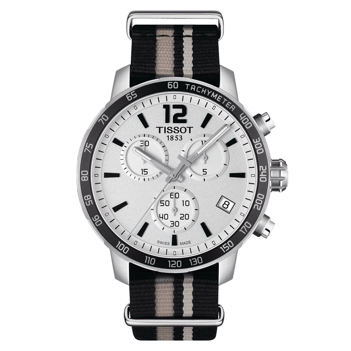 Tissot Quickster Nato Chronograph (Textile, Grey/Black) Arabic And Indexes