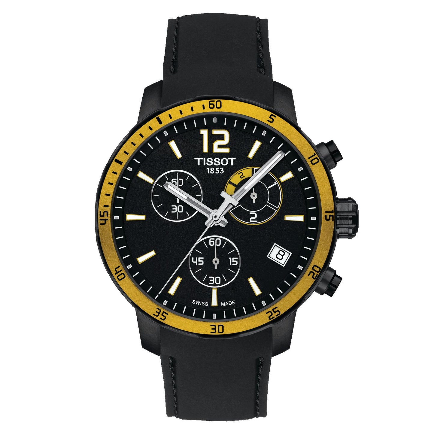 Tissot Quickster Chronograph Football (Silicone, Black) Arabic And Indexes