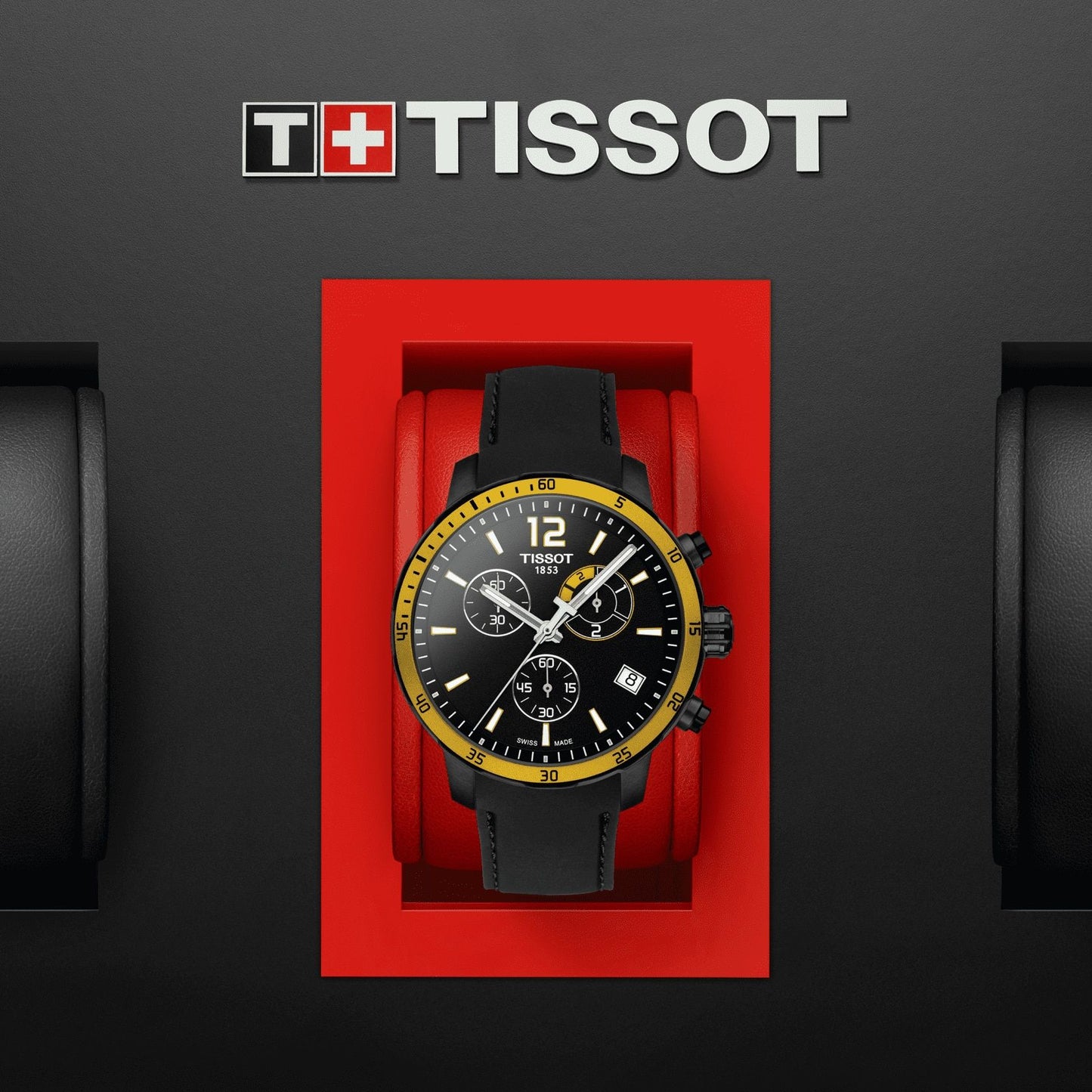 Tissot Quickster Chronograph Football (Silicone, Black) Arabic And Indexes