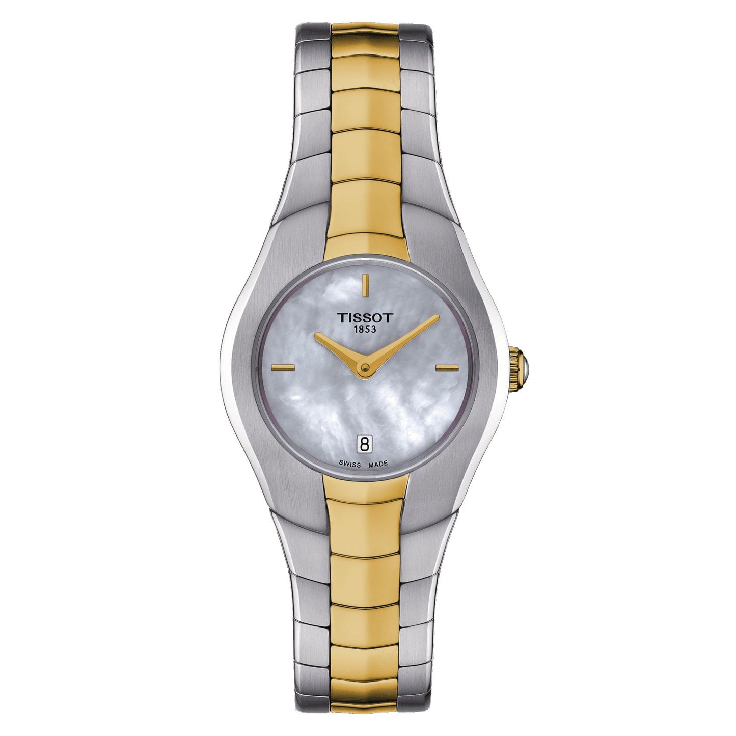 Tissot T-Round (Stainless Steel, Grey/Yellow Gold 1N14) Indexes