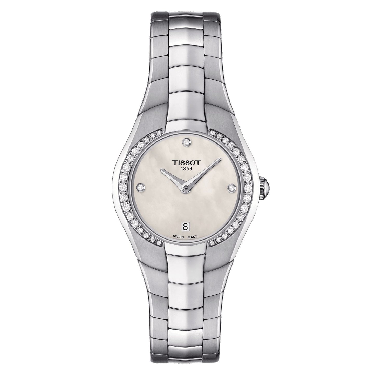 Tissot T-Round (Stainless Steel, Grey) Diamonds