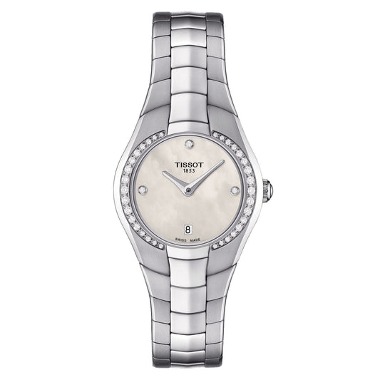 Tissot T-Round (Stainless Steel, Grey) Diamonds