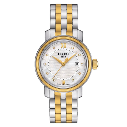 Tissot Bridgeport Lady (Stainless Steel, Grey/Yellow Gold 1N14) Roman And Diamonds