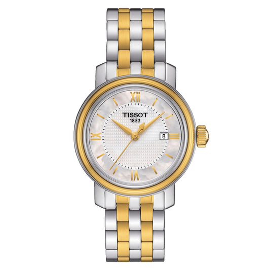 Tissot Bridgeport Lady (Stainless Steel, Grey/Yellow Gold 1N14) Roman And Indexes
