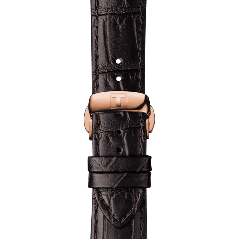 Tissot Chemin Des Tourelles Powermatic 80 (Leather, Brown) Roman And Indexes