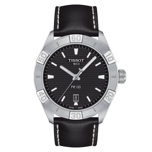 Tissot Pr 100 Sport Gent    (Leather, Black) Indexes