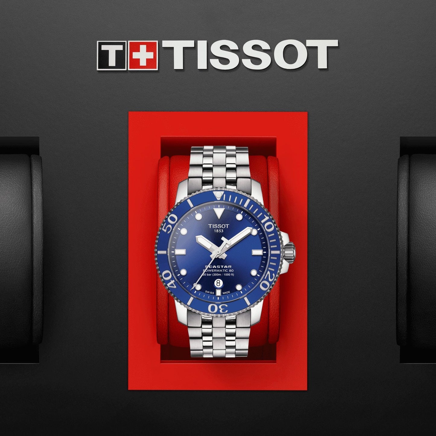Tissot Seastar 1000 Powermatic 80 (Stainless Steel, Grey) Indexes