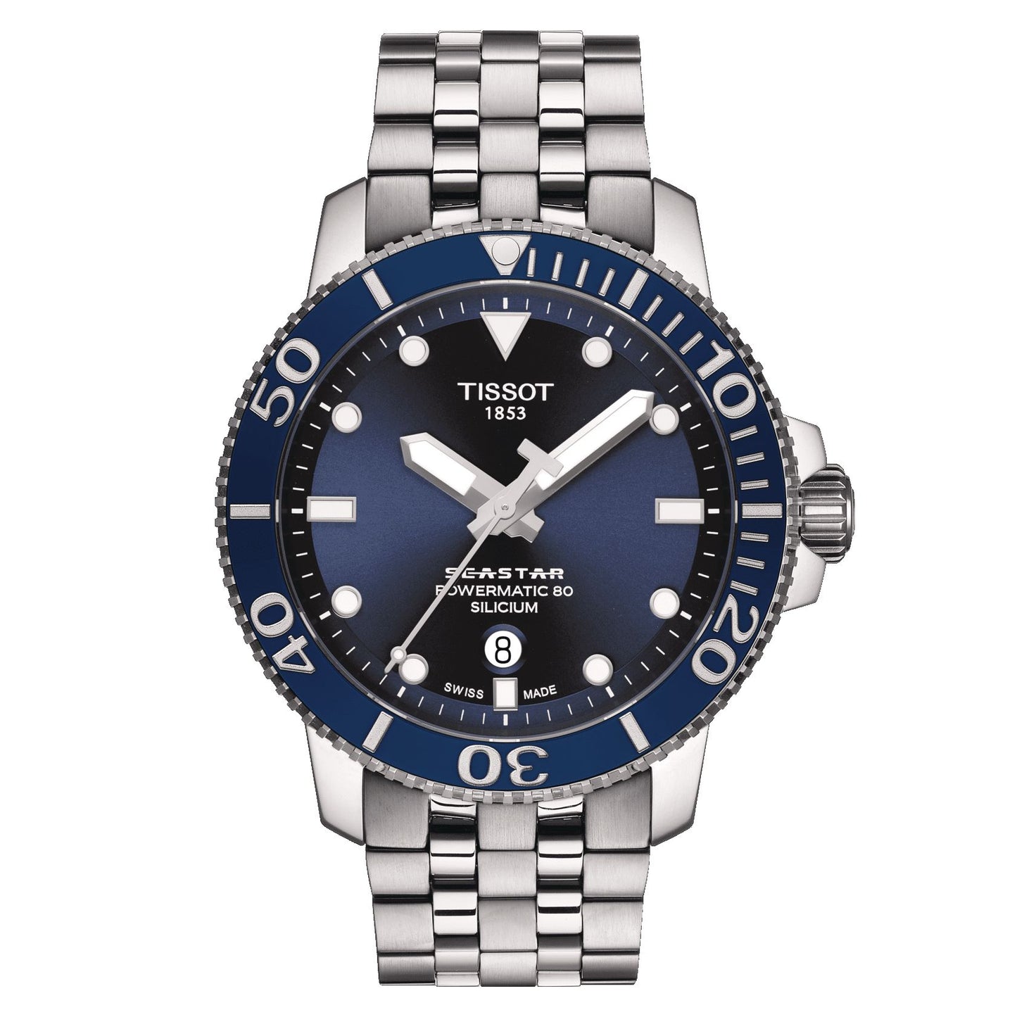 Tissot Seastar 1000 Powermatic 80 Silicium (Stainless Steel, Grey) Indexes