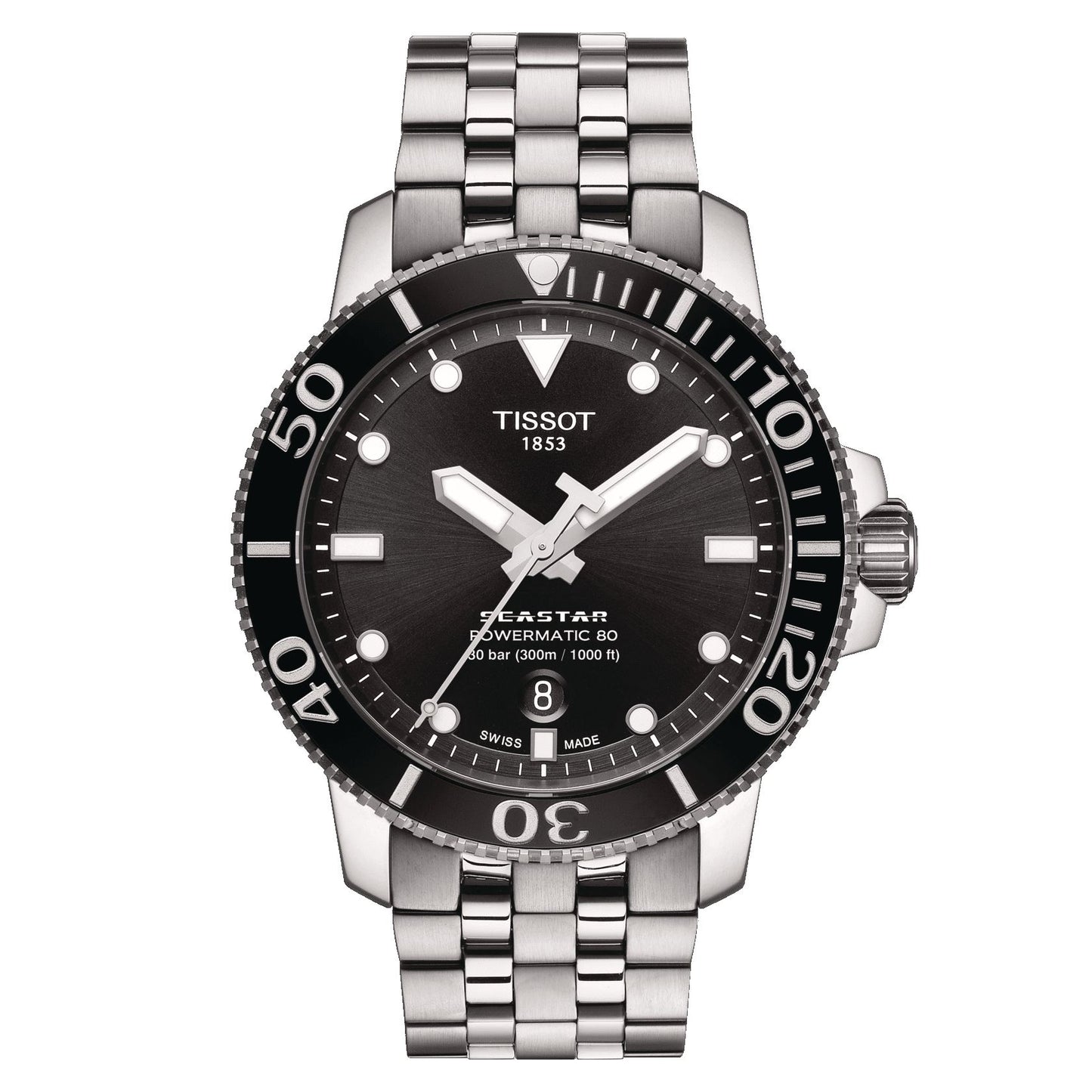 Tissot Seastar 1000 Powermatic 80 (Stainless Steel, Grey) Indexes