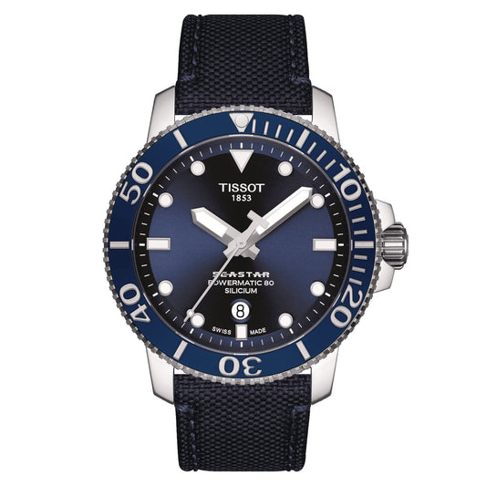 Tissot Seastar 1000 Powermatic 80 Silicium (Textile, Blue) Indexes