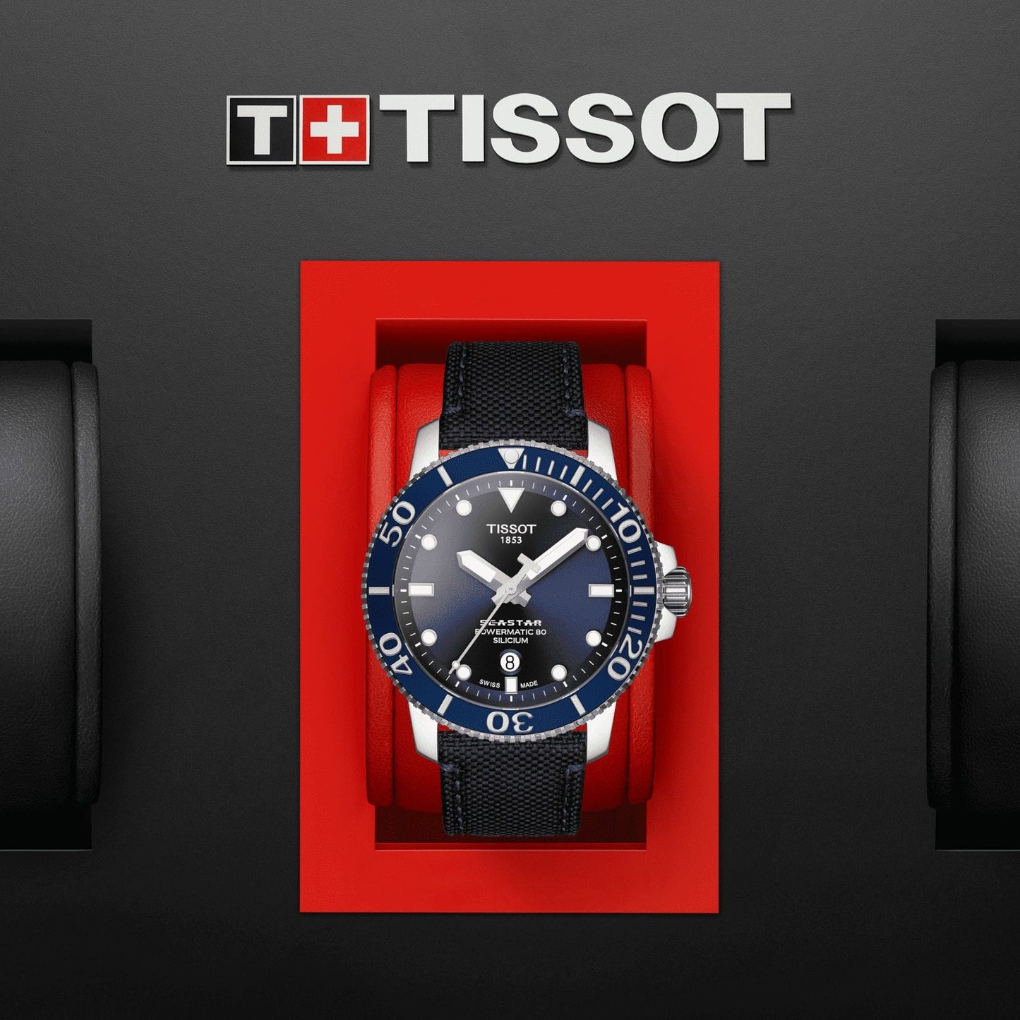 Tissot Seastar 1000 Powermatic 80 Silicium (Textile, Blue) Indexes