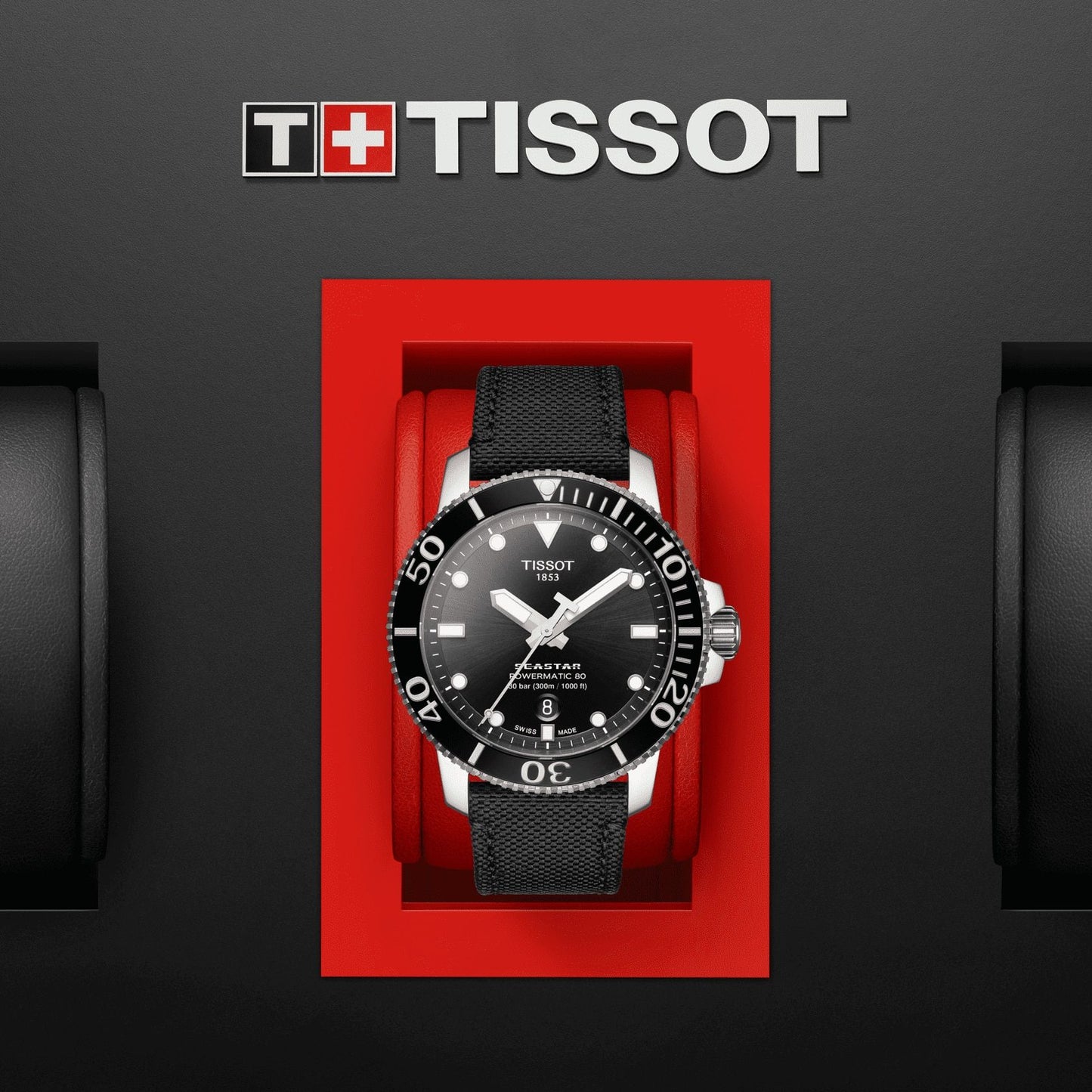 Tissot Seastar 1000 Powermatic 80 (Textile, Black) Indexes