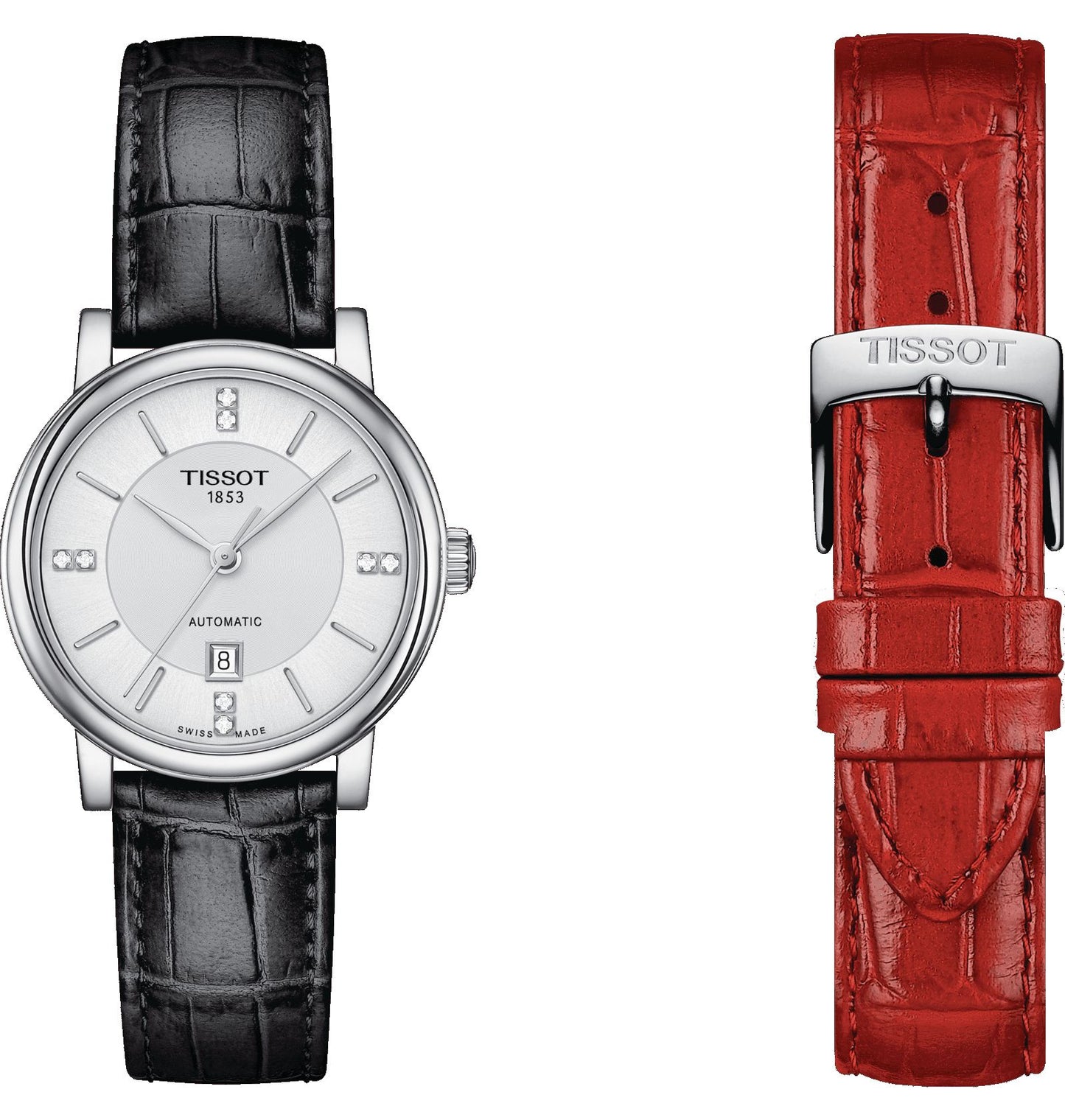 Tissot Carson Premium Lady Automatic Born To Be Brave Special Edition (Leather, Black) Indexes And Diamonds