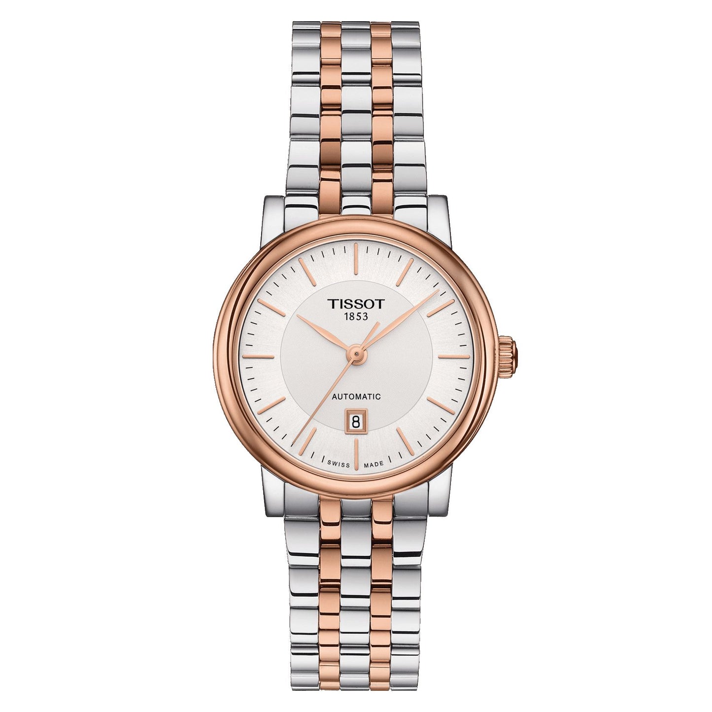 Tissot Carson Premium Lady (Stainless Steel, Grey/Rose Gold 5N) Indexes