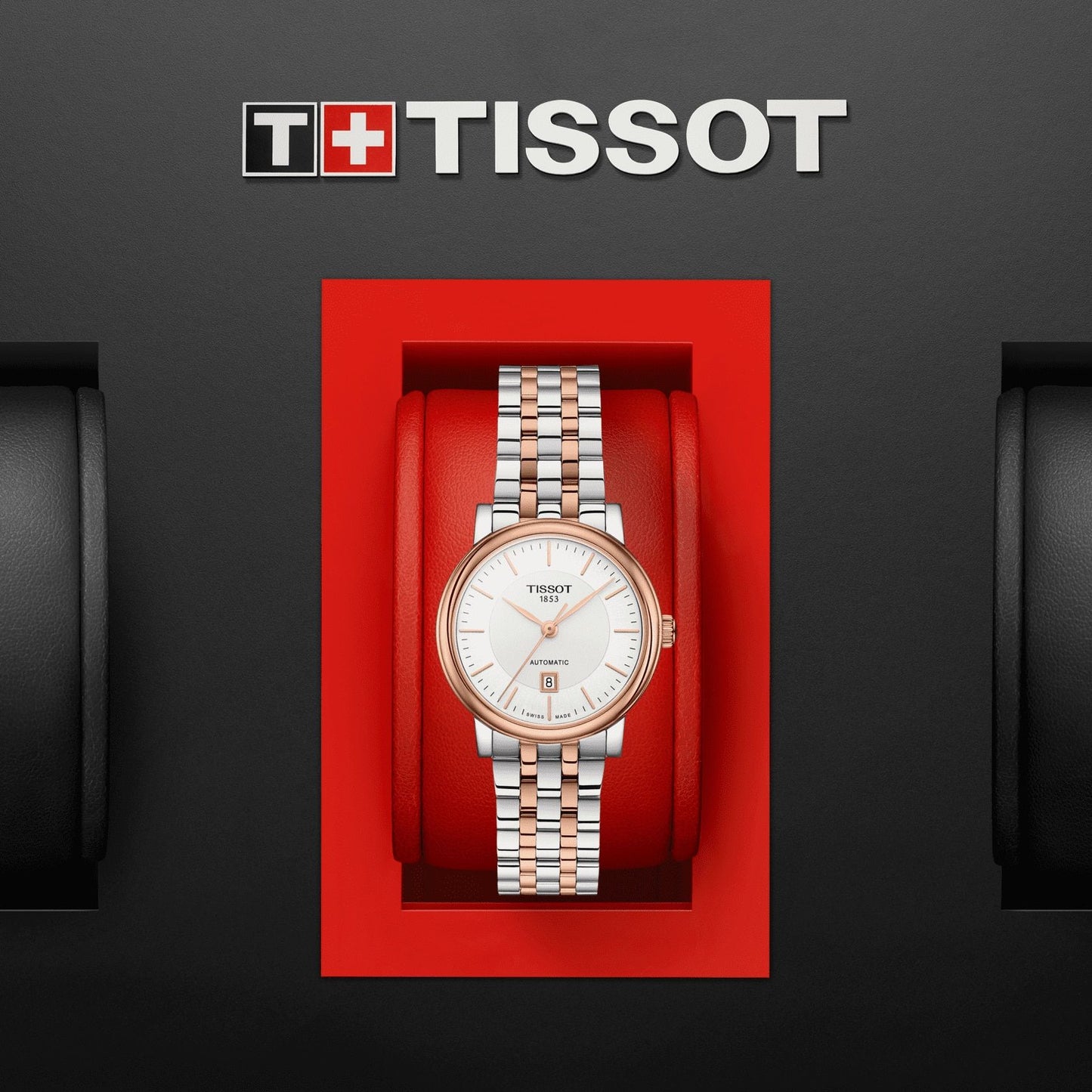 Tissot Carson Premium Lady (Stainless Steel, Grey/Rose Gold 5N) Indexes