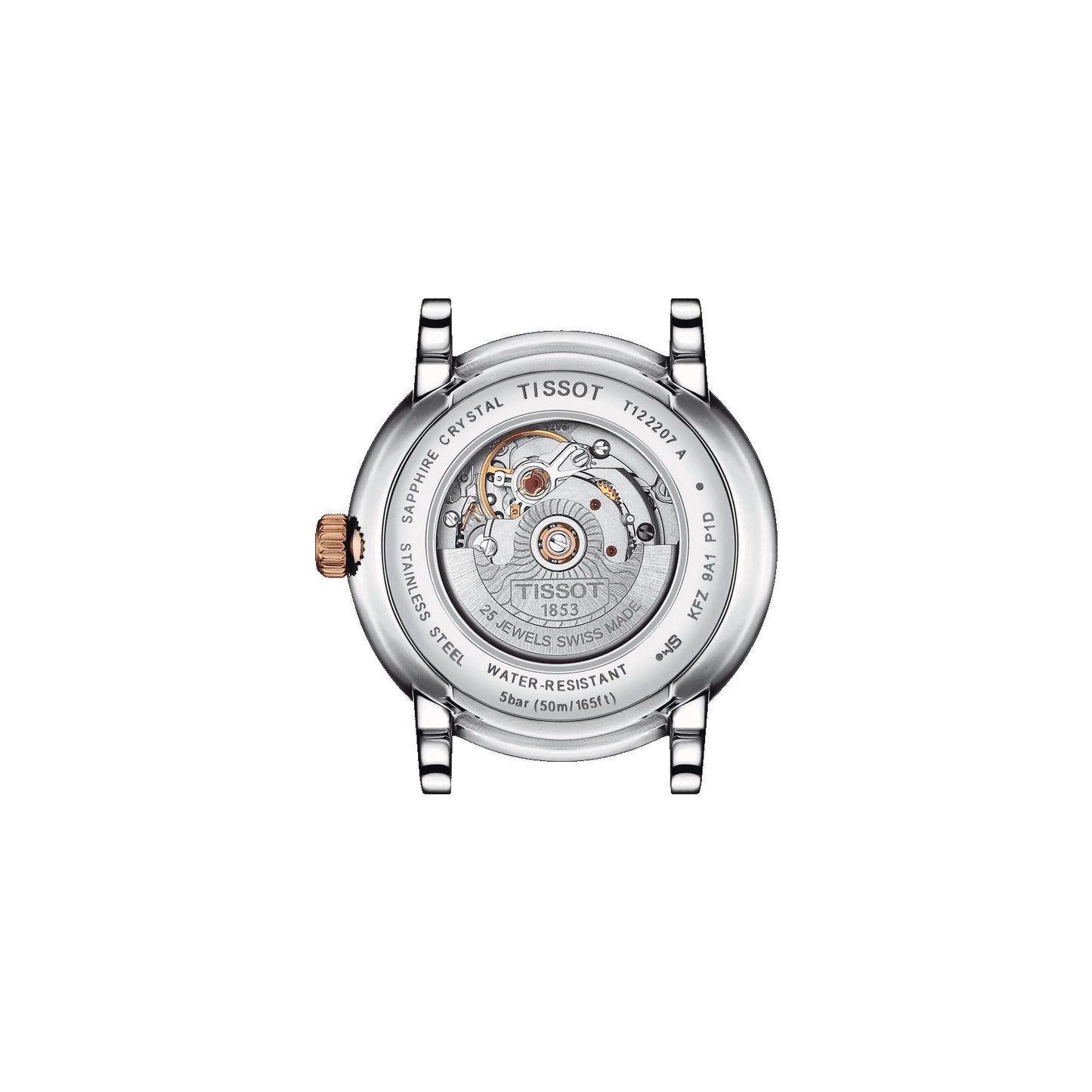 Tissot Carson Lady Automatic (Stainless Steel, Grey/Rose Gold 5N) Indexes And Diamonds
