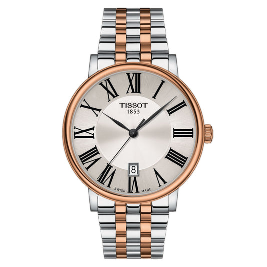 Tissot Carson Premium (Stainless Steel, Grey/Rose Gold 5N) Roman