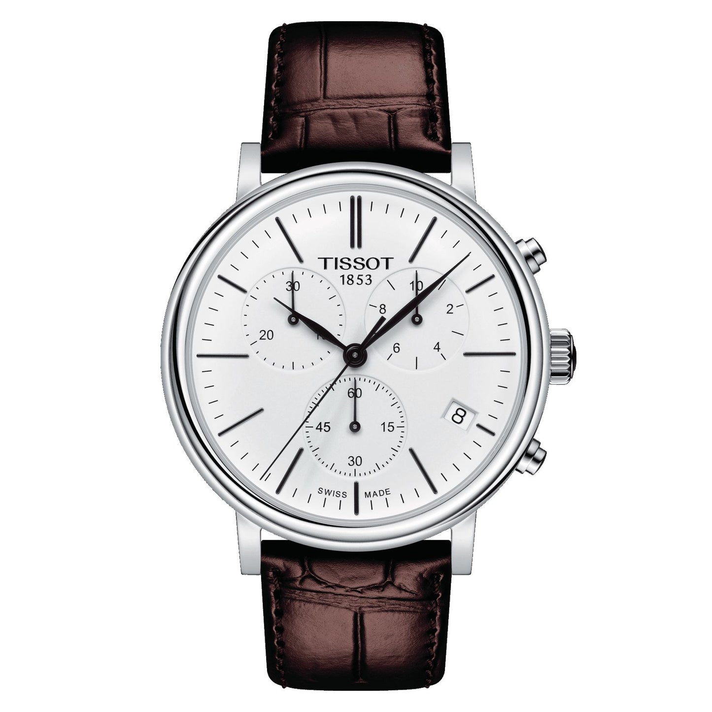 Tissot Carson Premium Chronograph (Leather, Brown) Indexes