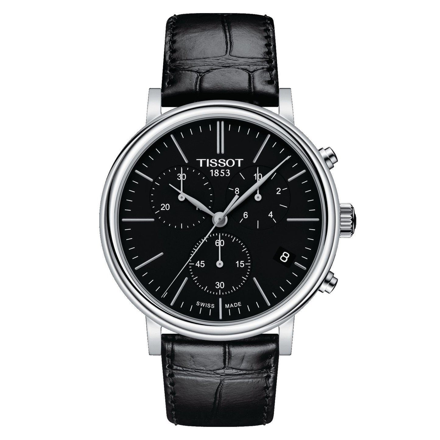 Tissot Carson Premium Chronograph (Leather, Black) Indexes