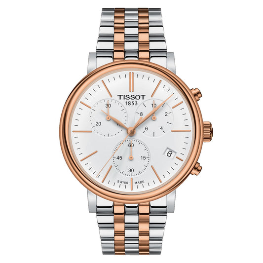 Tissot Carson Premium Chronograph (Stainless Steel, Grey/Rose Gold 5N) Indexes