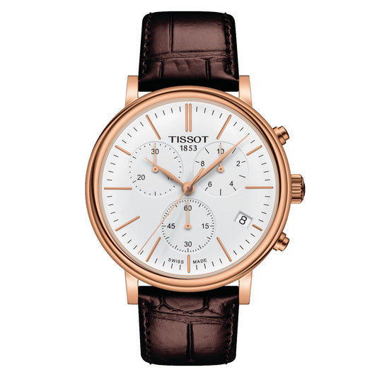 Tissot Carson Premium Chronograph (Leather, Brown) Indexes